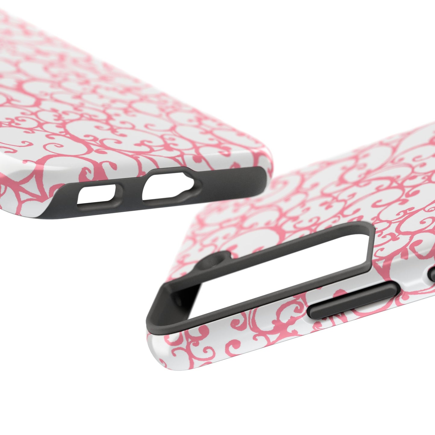 Scrollie White / Pink Phone Case