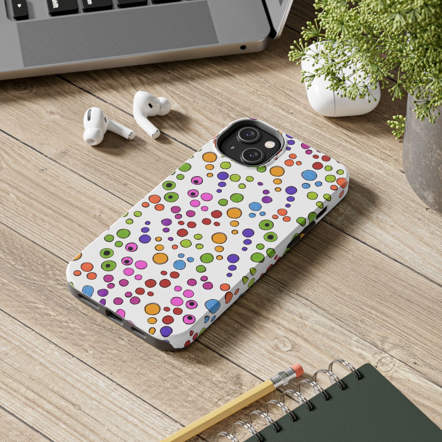 Dog Dots White / Multi Phone Case