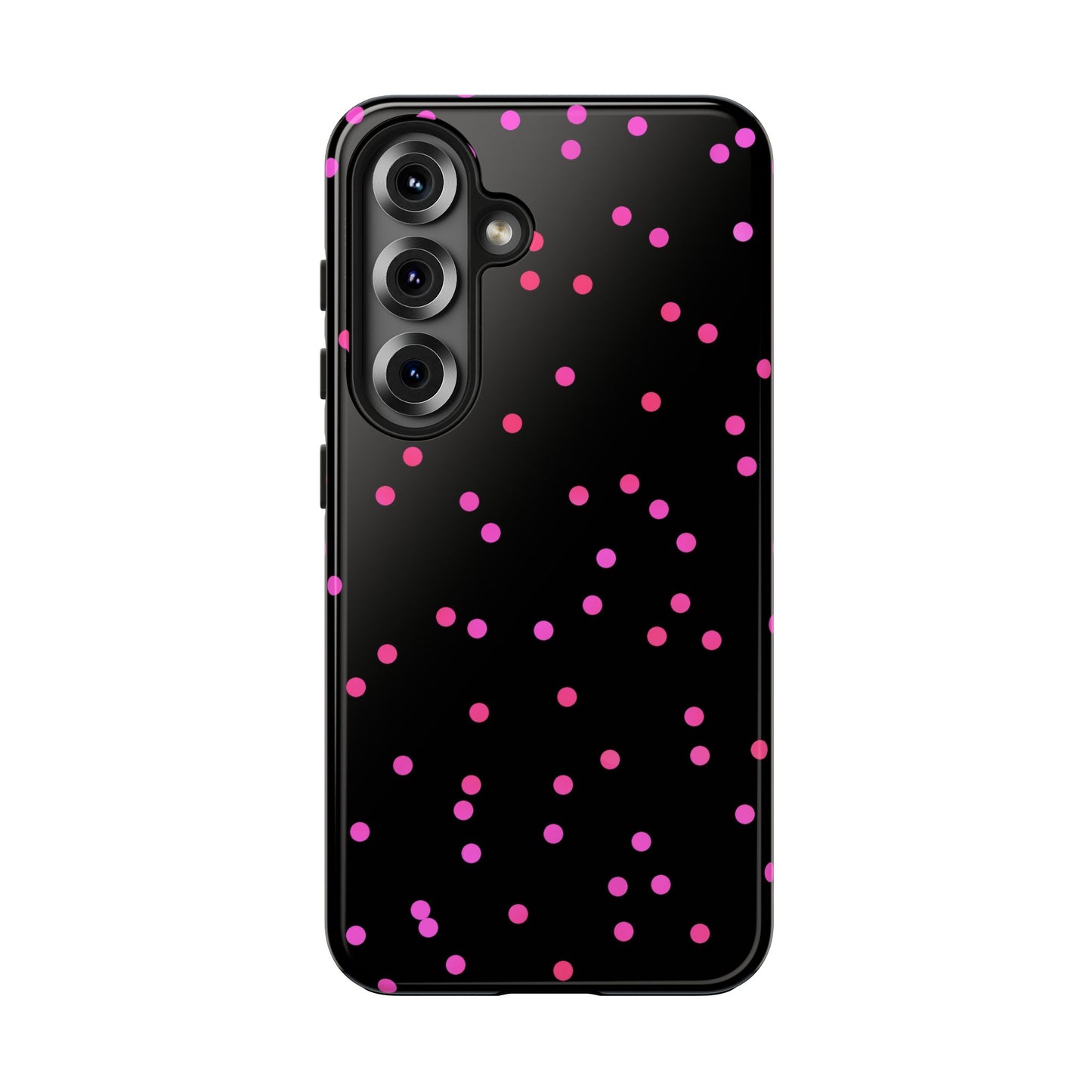 Space Dots Black / Cerise Phone Case