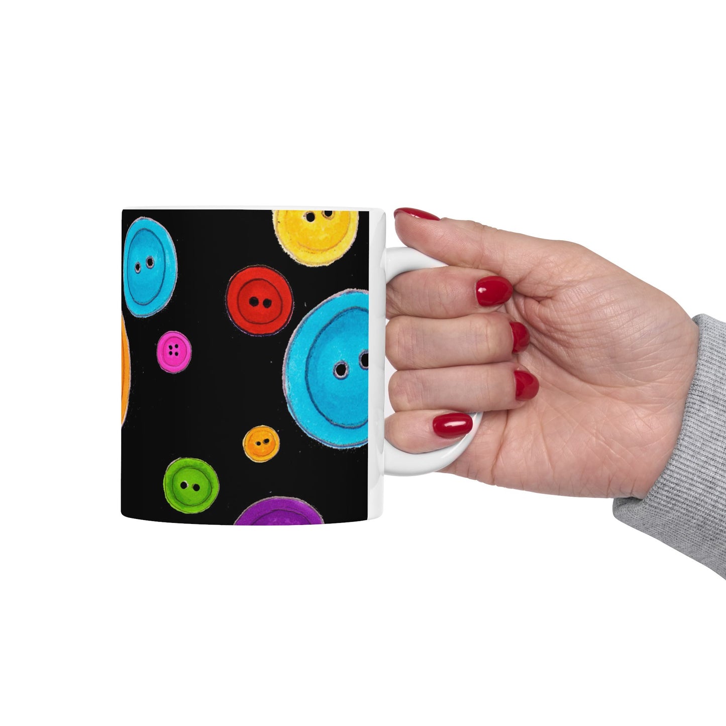 Button Dots Black Cup