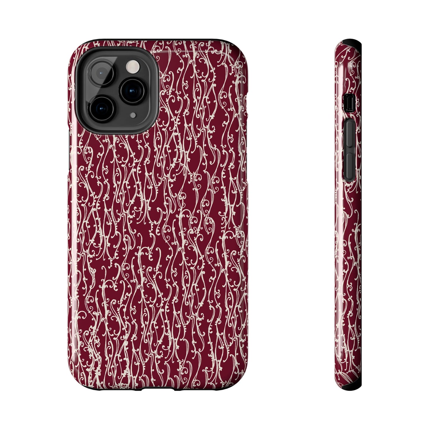 Swan Scroll Red / White Phone Case