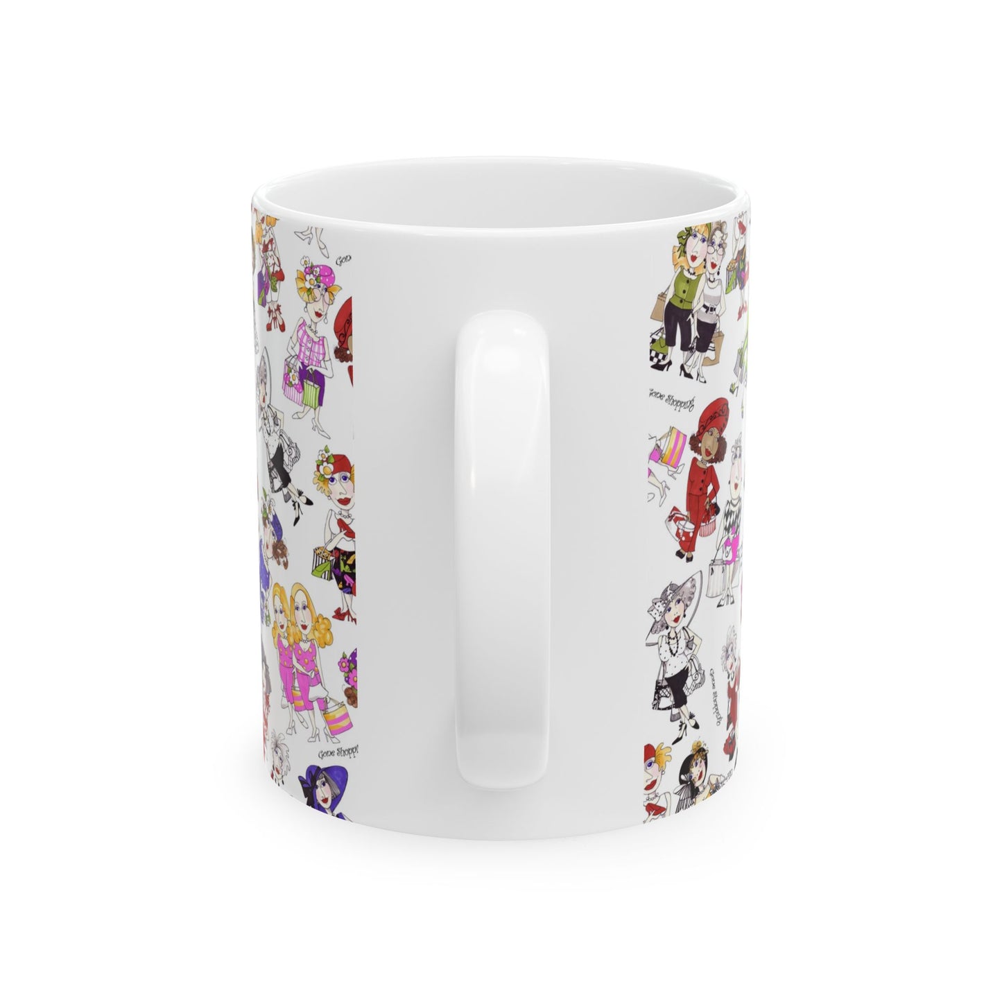 Gone Shopping Tossed White Cup