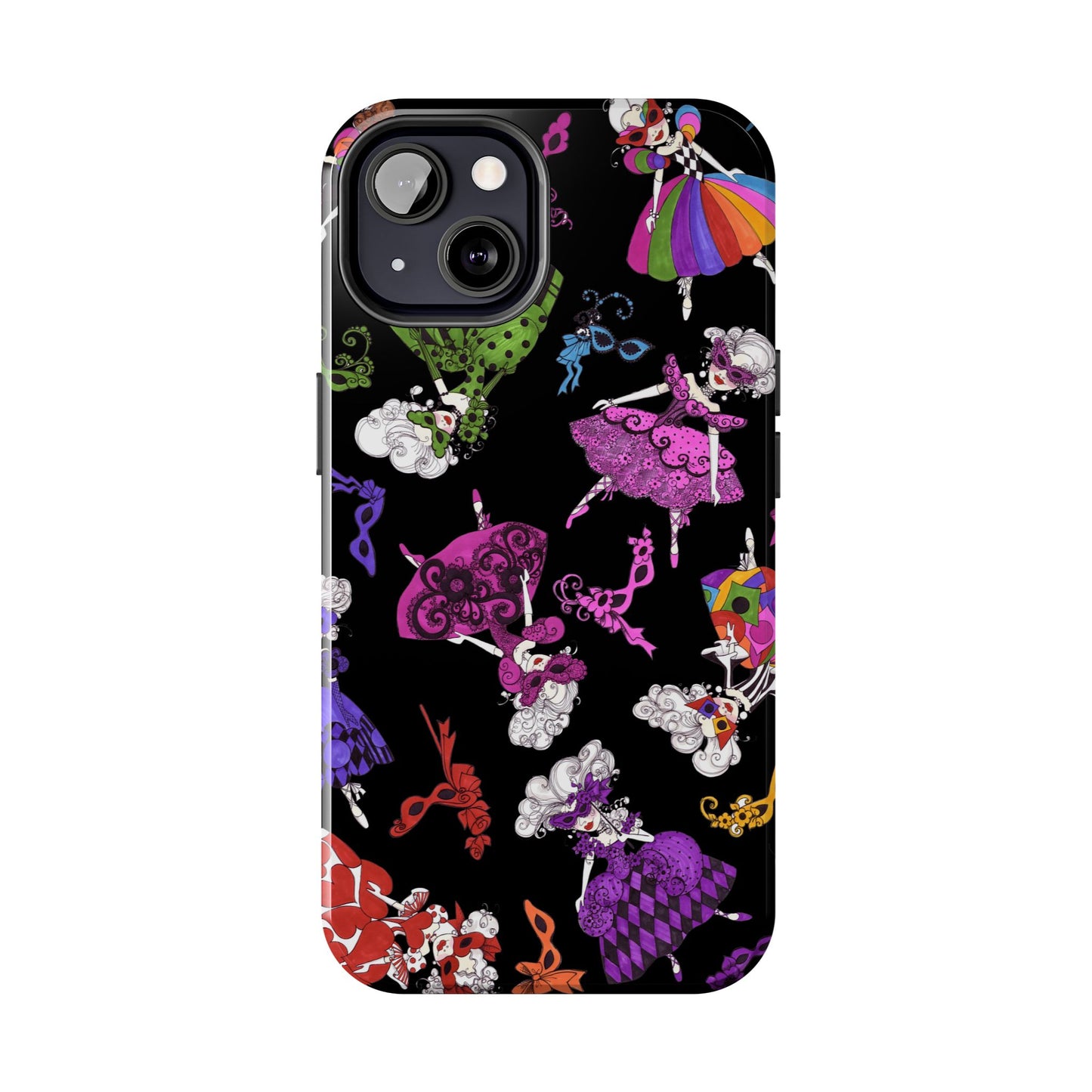 Tossed Masquerade Ladies Black Phone Case