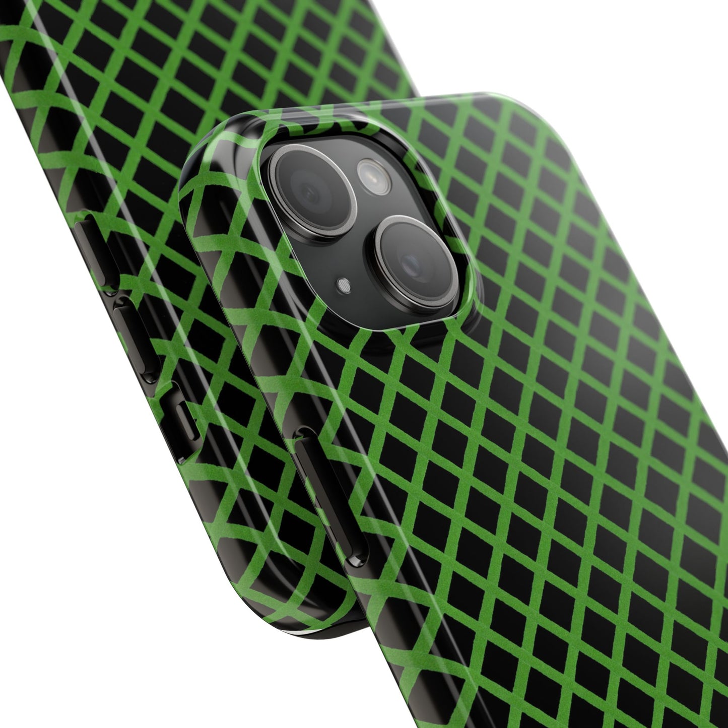 Trellis Green / Black Phone Case