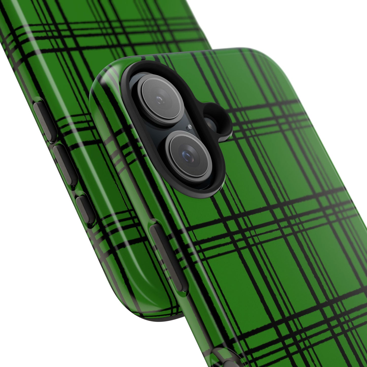 Glad Plaid Green / Black Phone Case