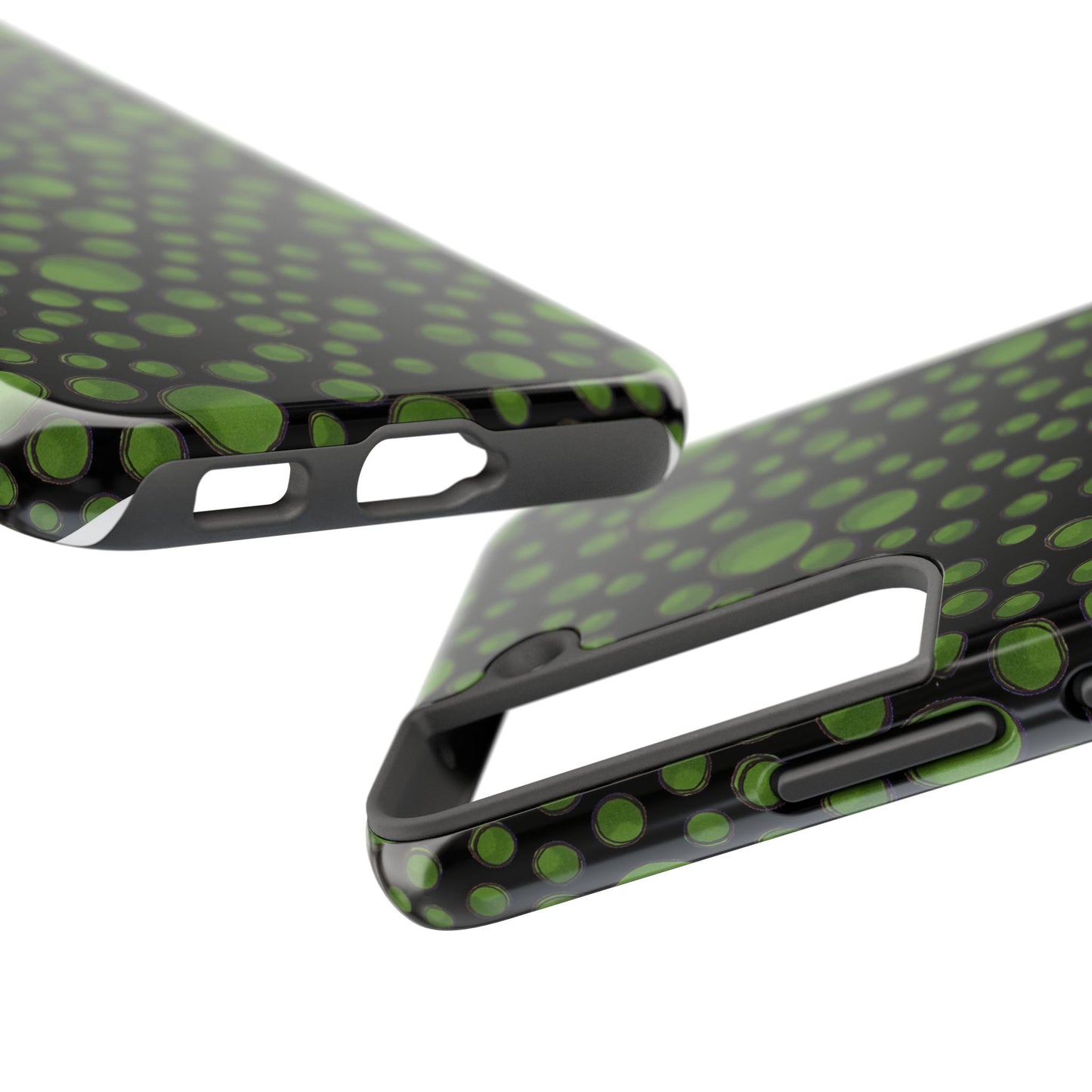 Dot Assortment Black / Green Phone Case