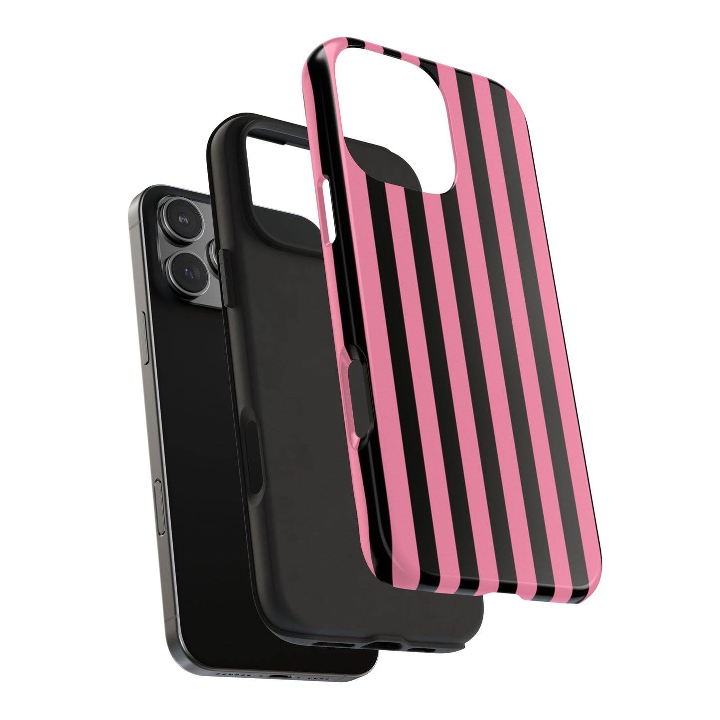 Vertical Stripe Pink / Black Phone Case