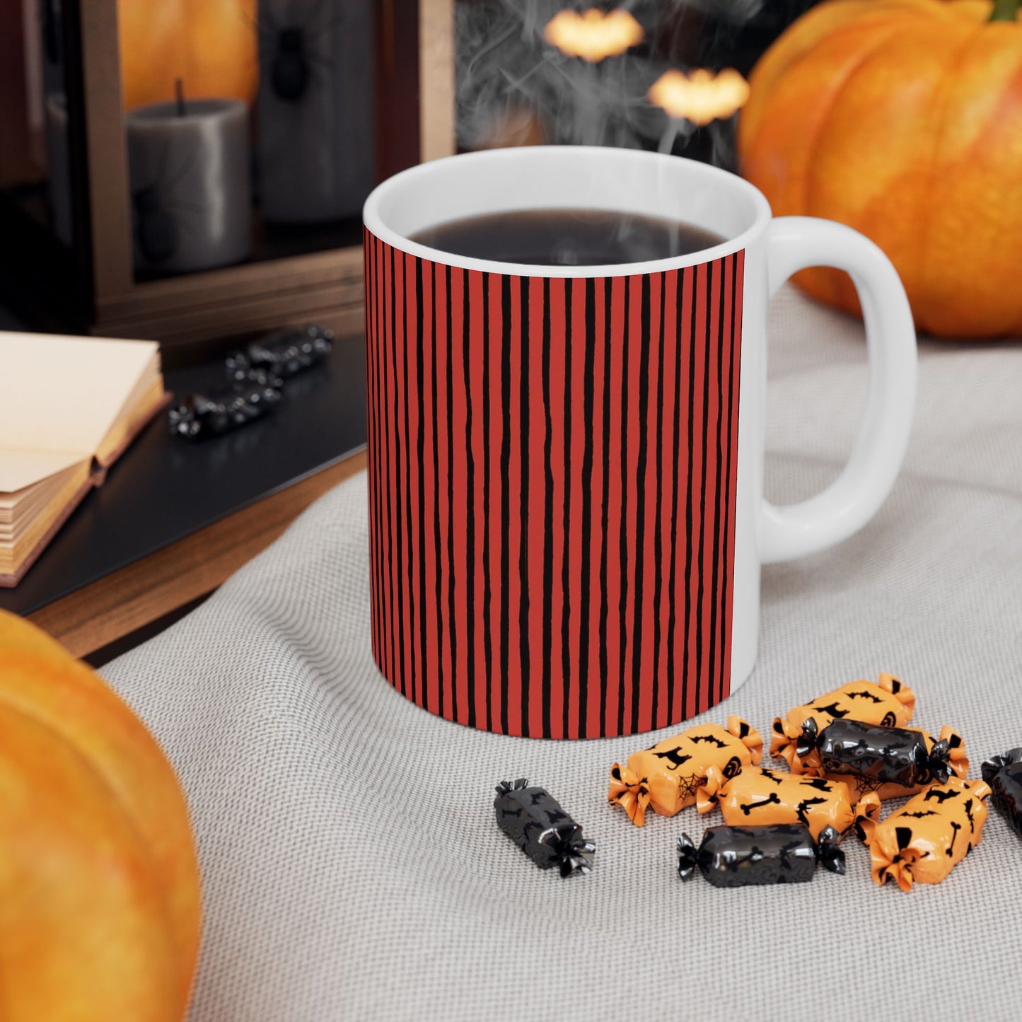 Quirky Pin Stripe Red / Black Cup