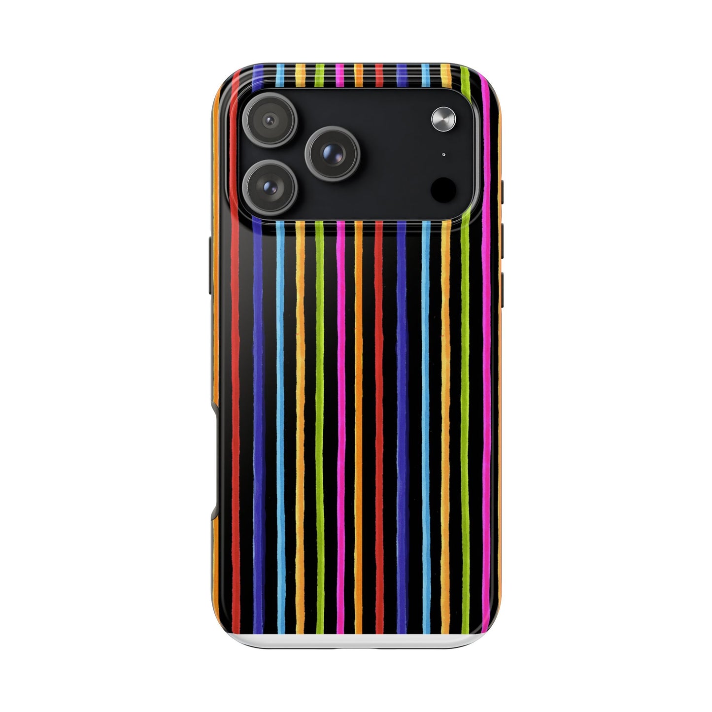 Happy Stripe Black Phone Case