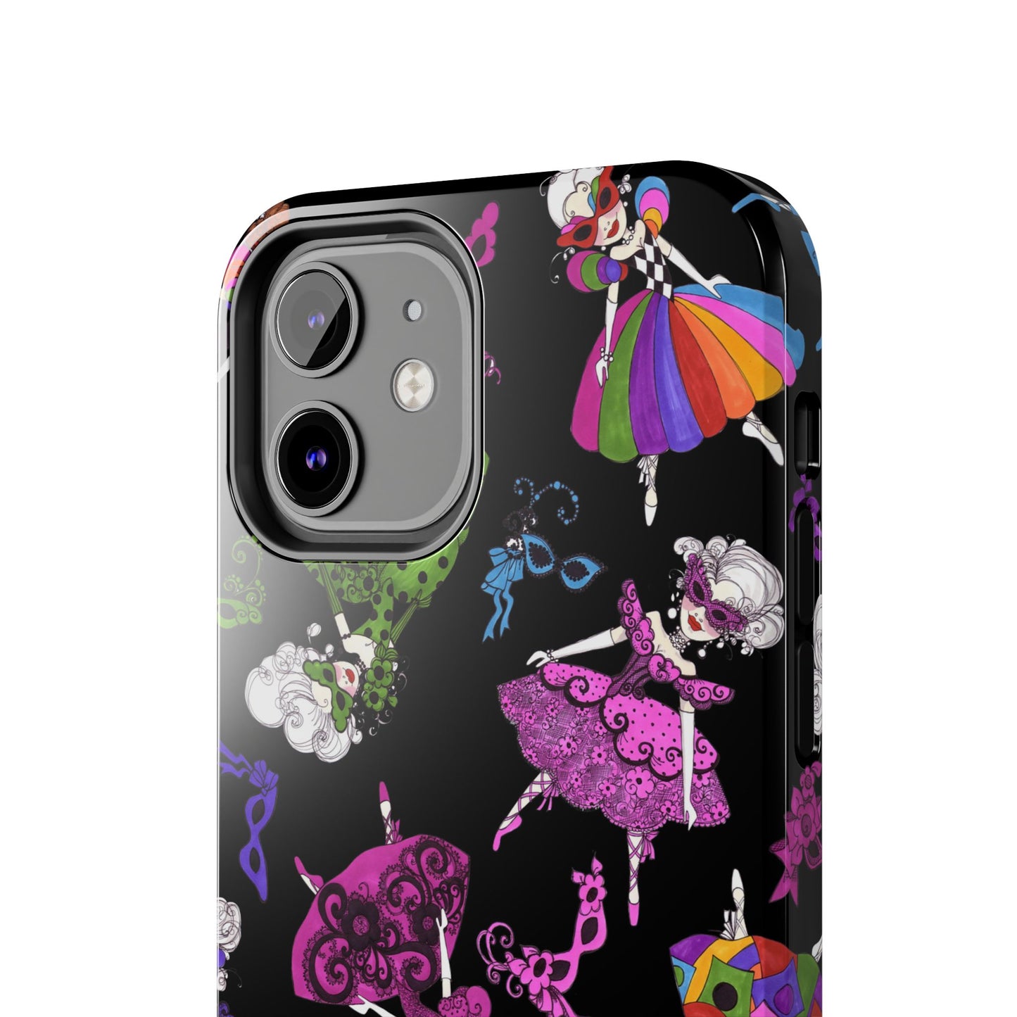 Tossed Masquerade Ladies Black Phone Case