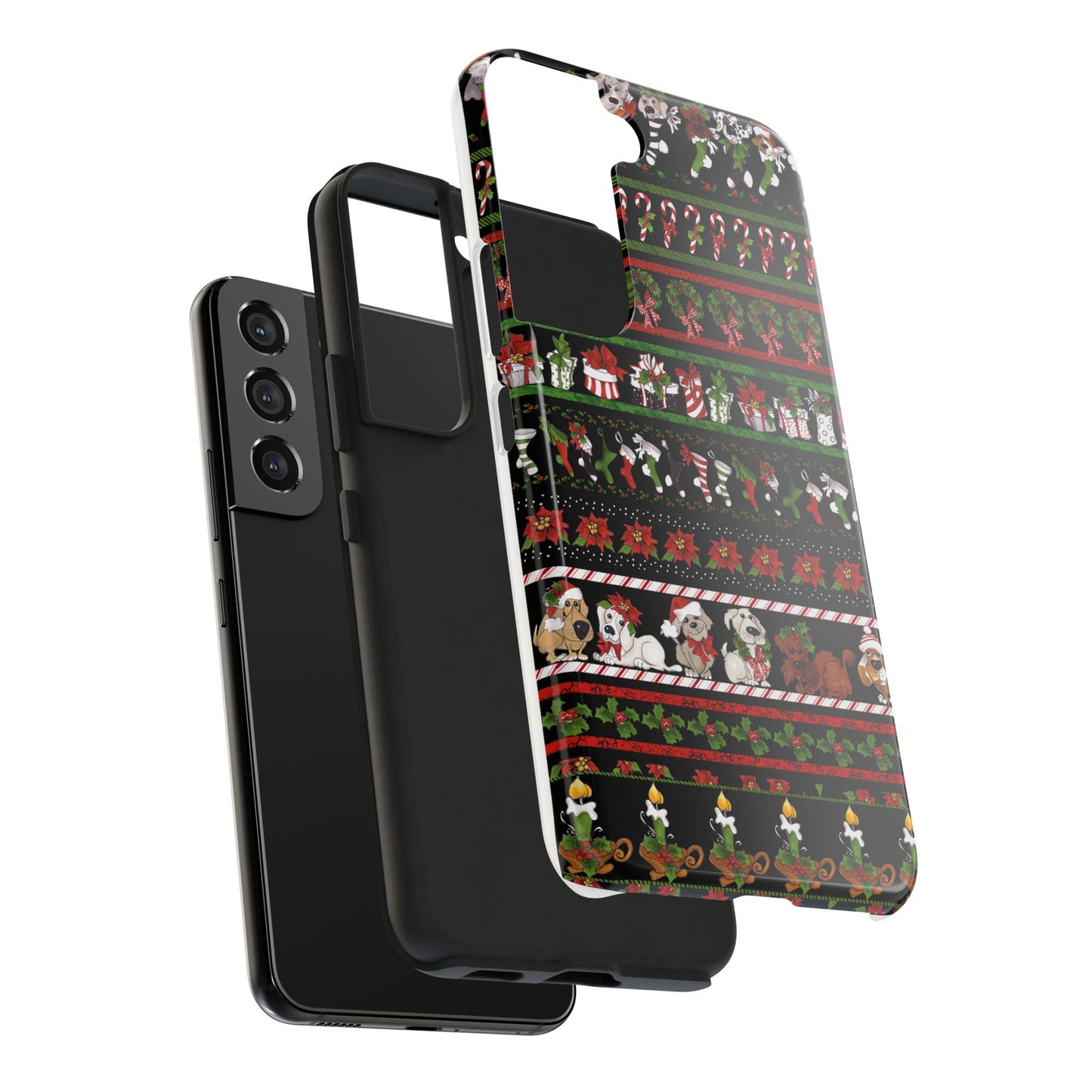 Holiday Borders Black Phone Case