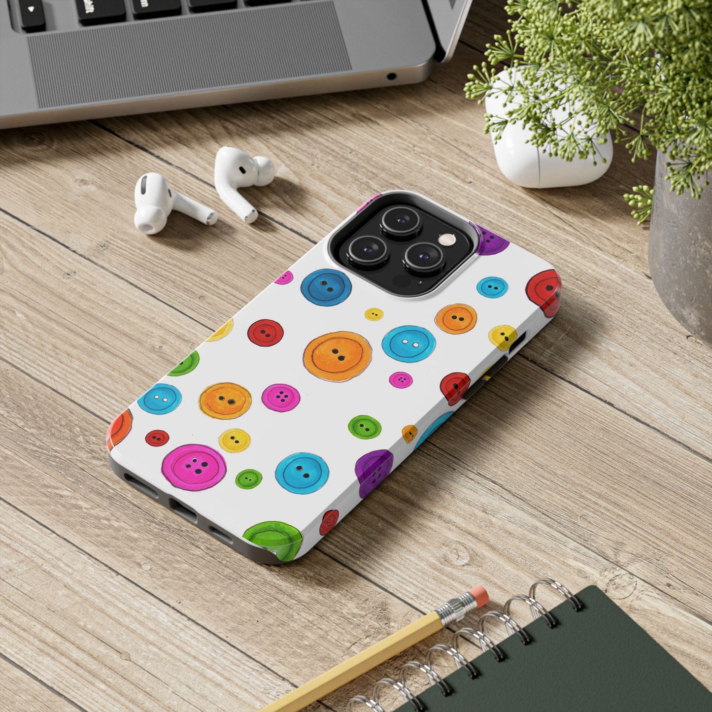 Button Dots White Phone Case