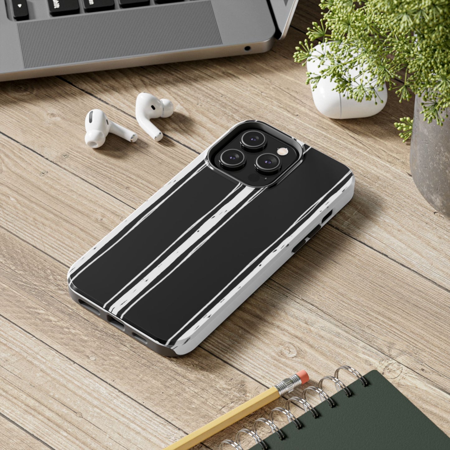Black / White Stripe Phone Case