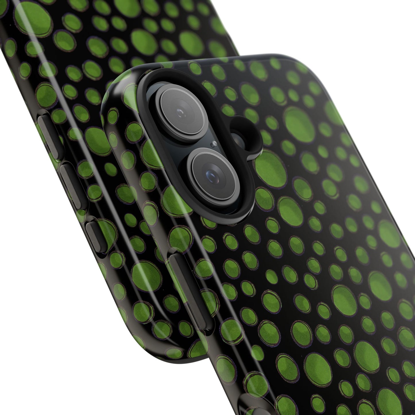 Dot Assortment Black / Green Phone Case