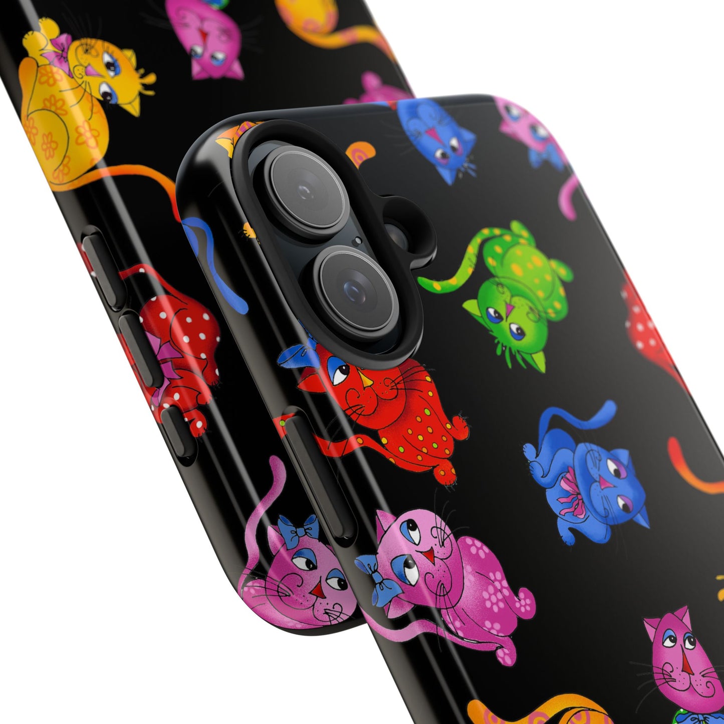 Tossed Cool Cats Black Phone Case