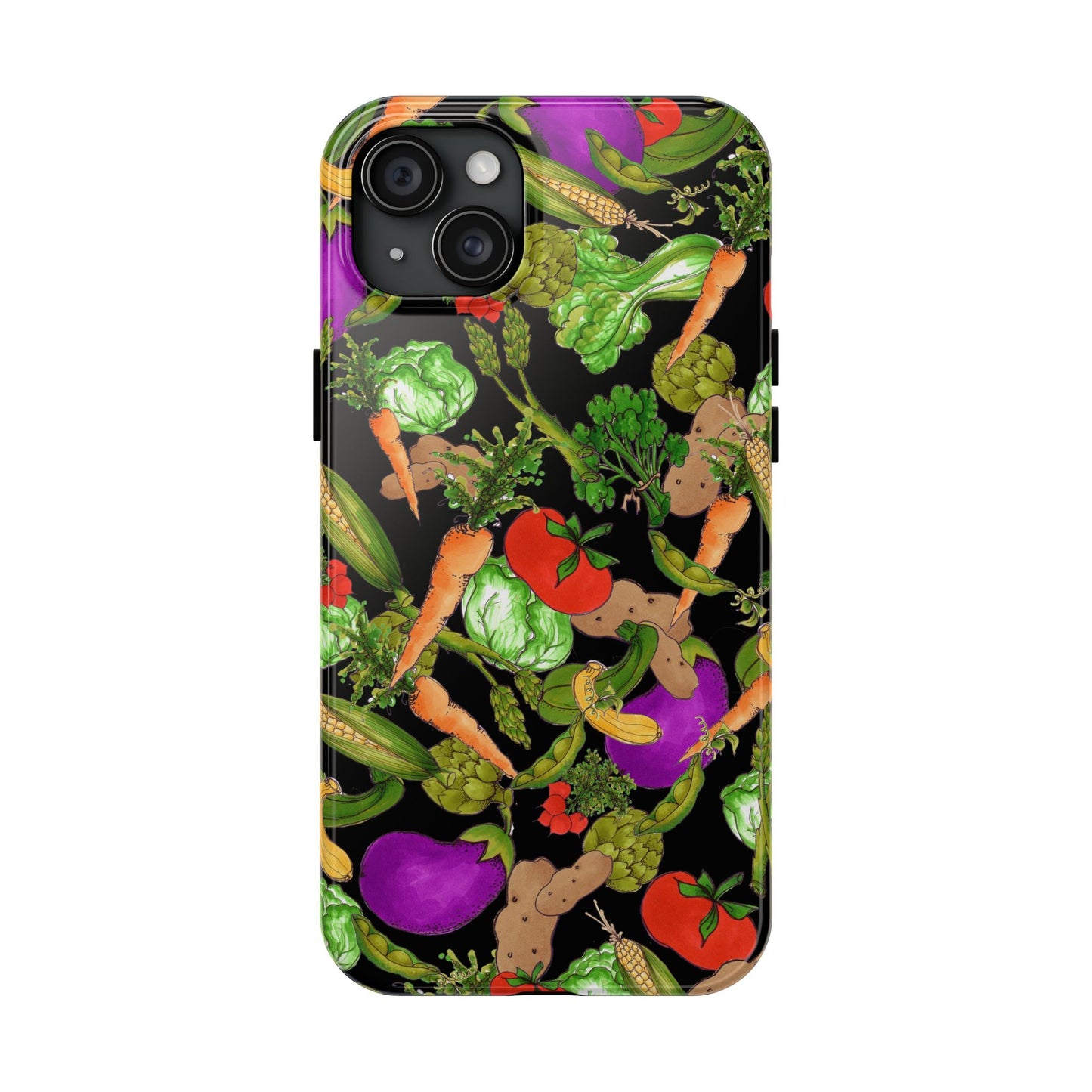Veggie Jungle Black Phone Case
