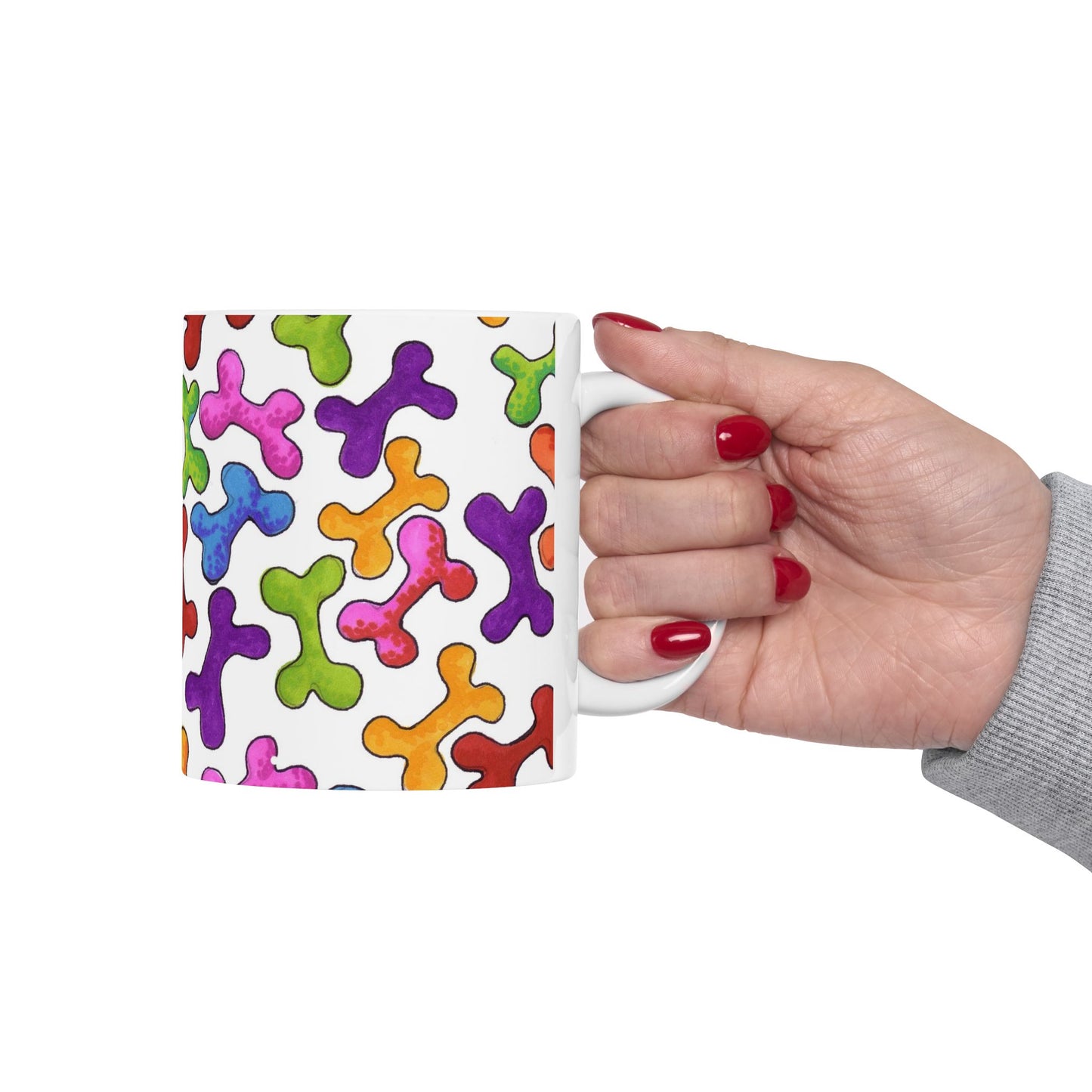 Fancy Bones White / Multi Cup