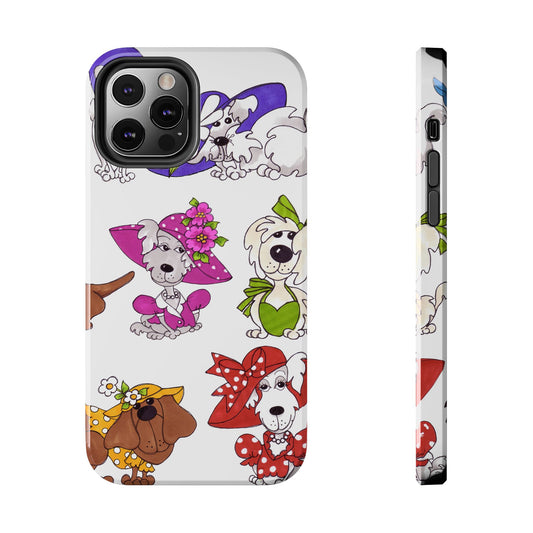 Fancy Dog Line Up White Phone Case