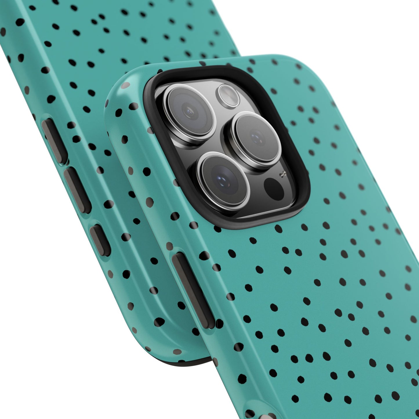 Dinky Dots Turquoise / Black Phone Case