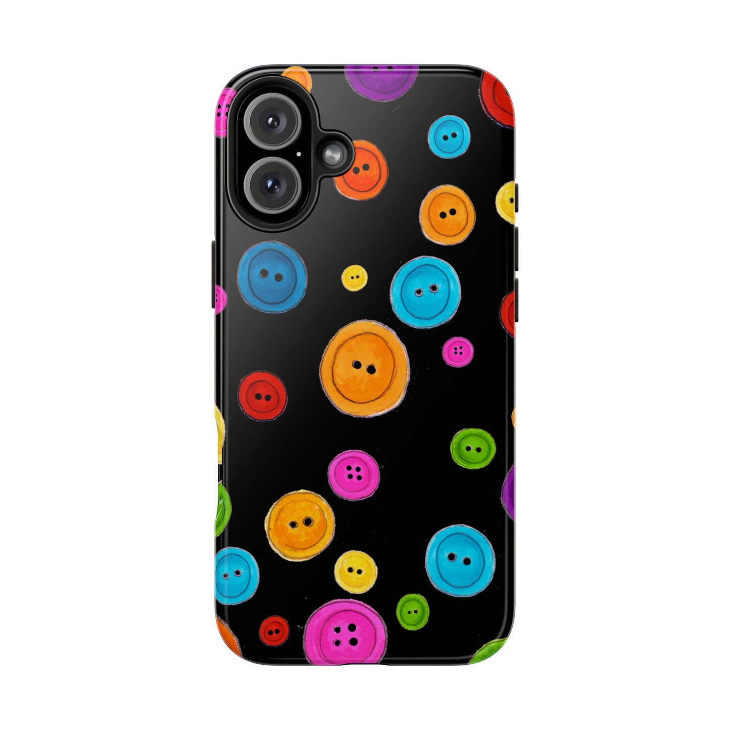 Button Dots Black Phone Case