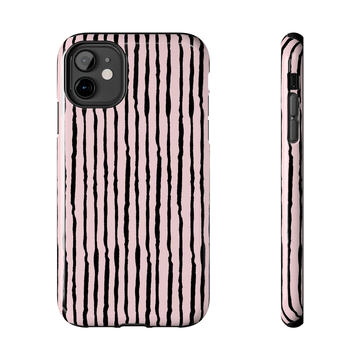 Sorta Stripe Light Pink / Black Phone Case