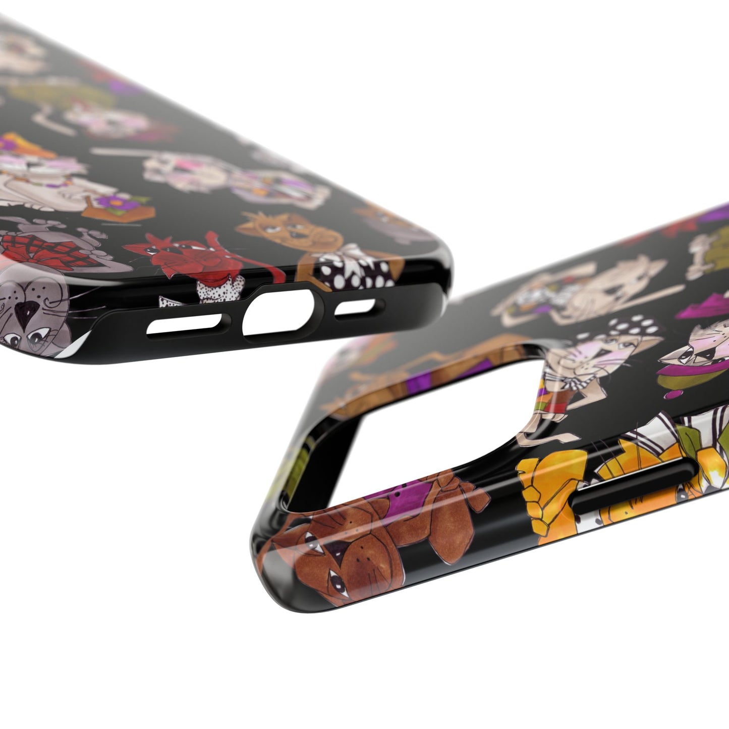 Spice Cats Tossed Black Phone Case
