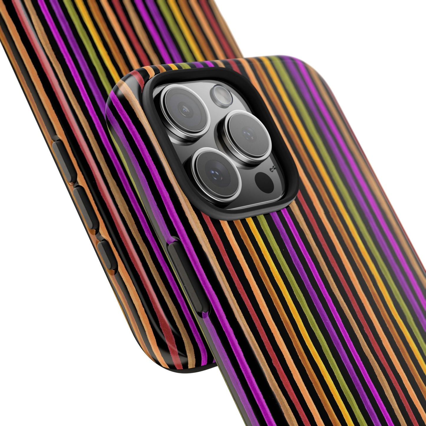 Spice Stripe Black Phone Case