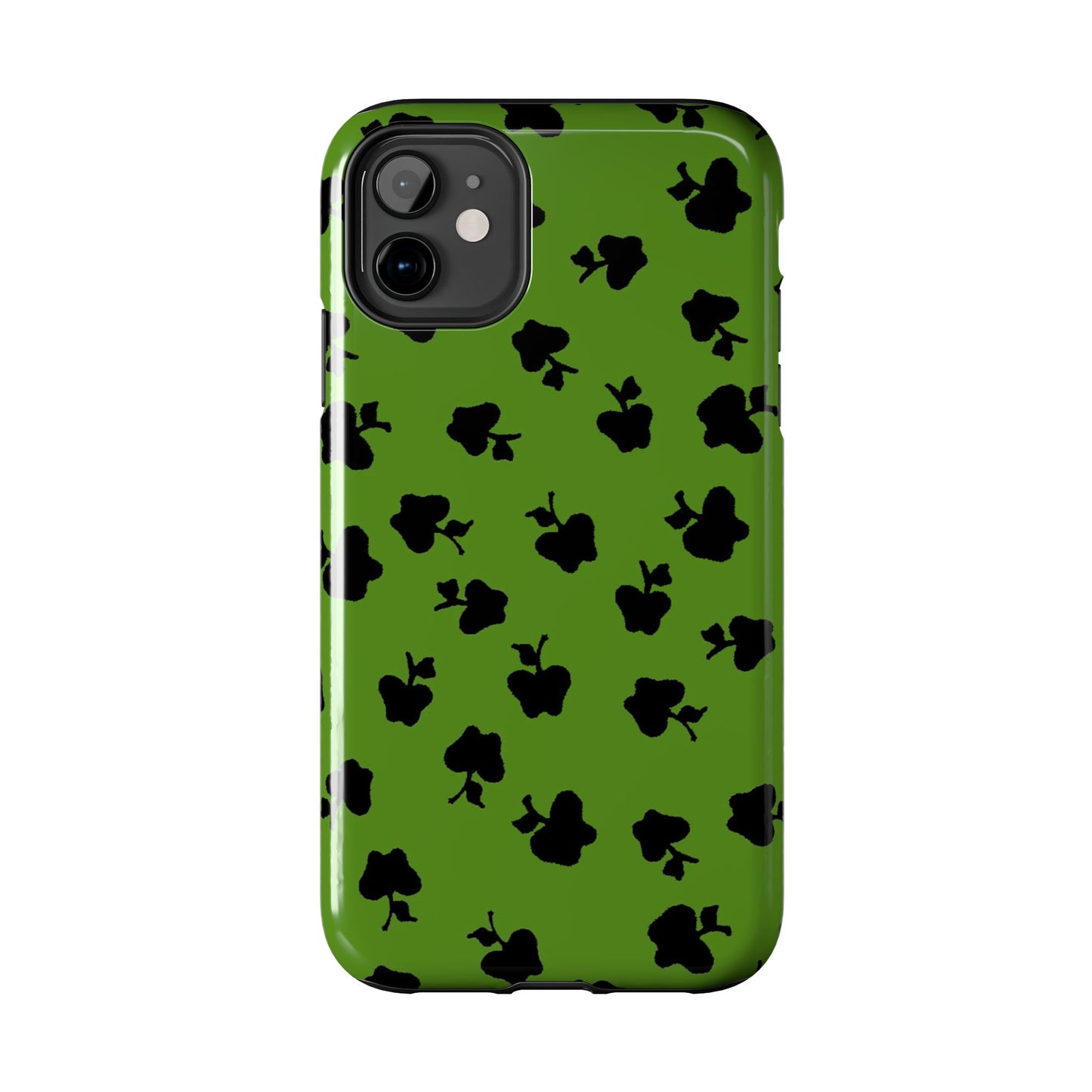 Happy Apples Green / Black Phone Case