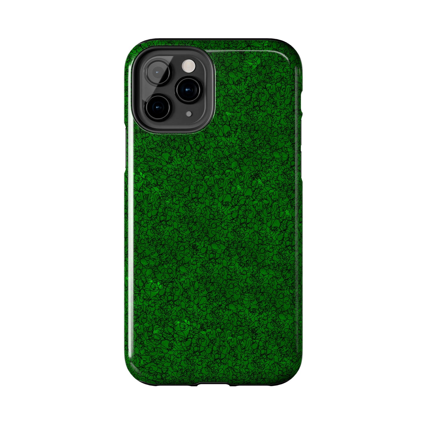 Scribble Green / Black Phone Case
