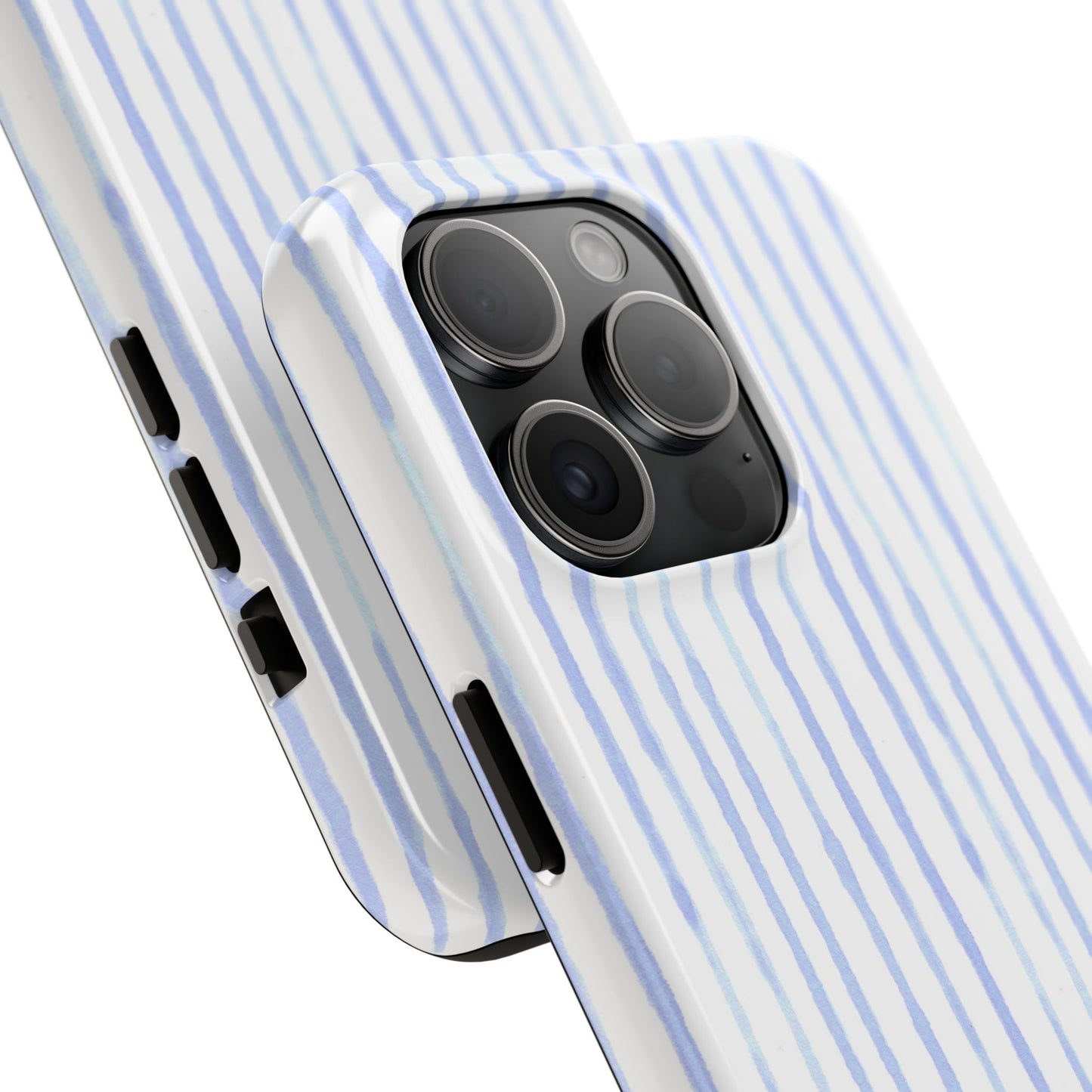 Happy Stripe White / Blue Phone Case