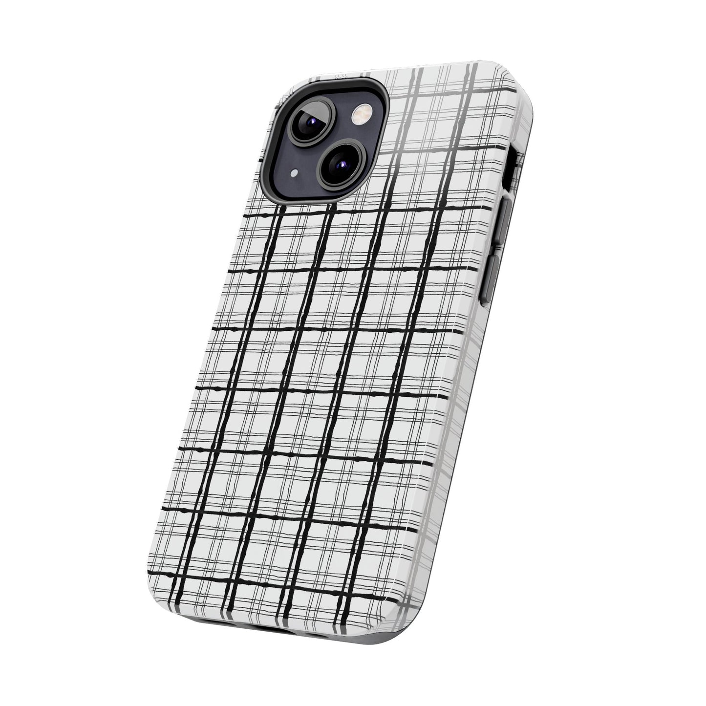 Sophistiplaid White / Black Phone Case
