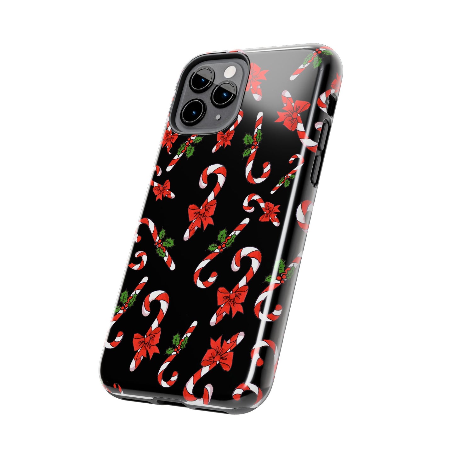 Candy Cane Crowd Black Phone Case