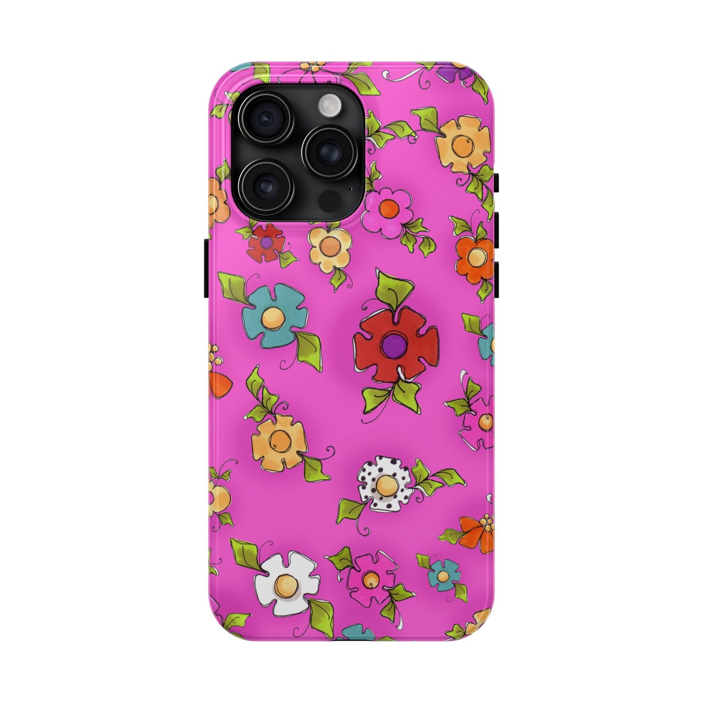 Happy Blooms Cerise Phone Case
