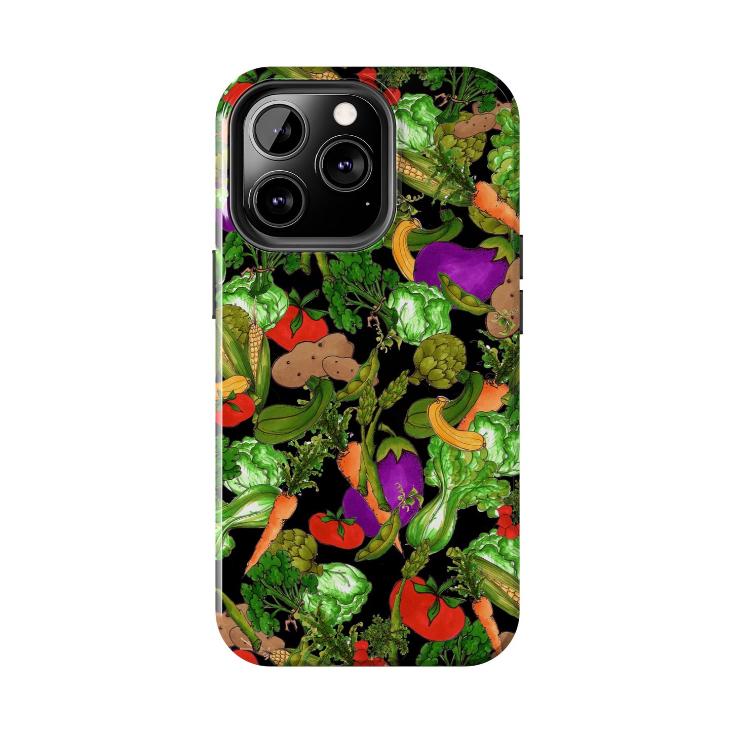 Veggie Jungle Black Phone Case