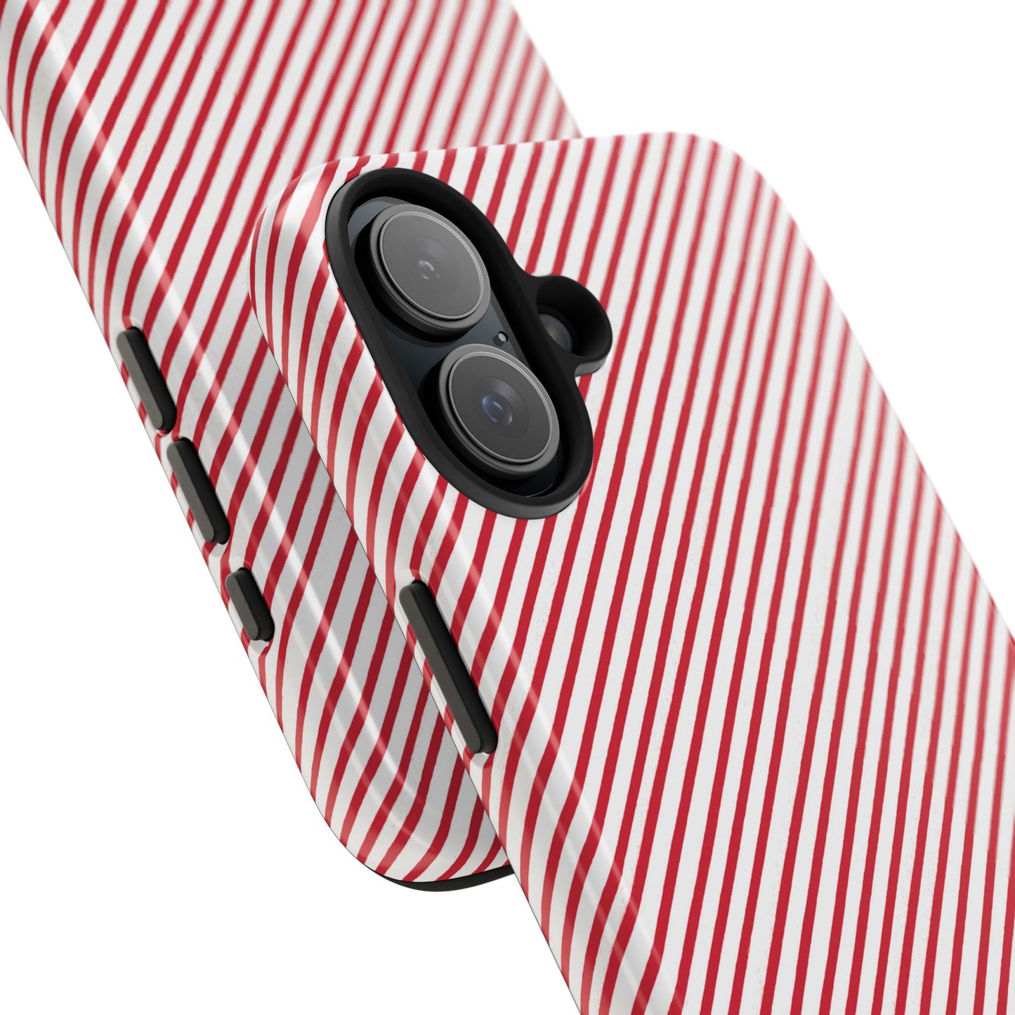 Diagonal Candy Stripe White / Red Phone Case