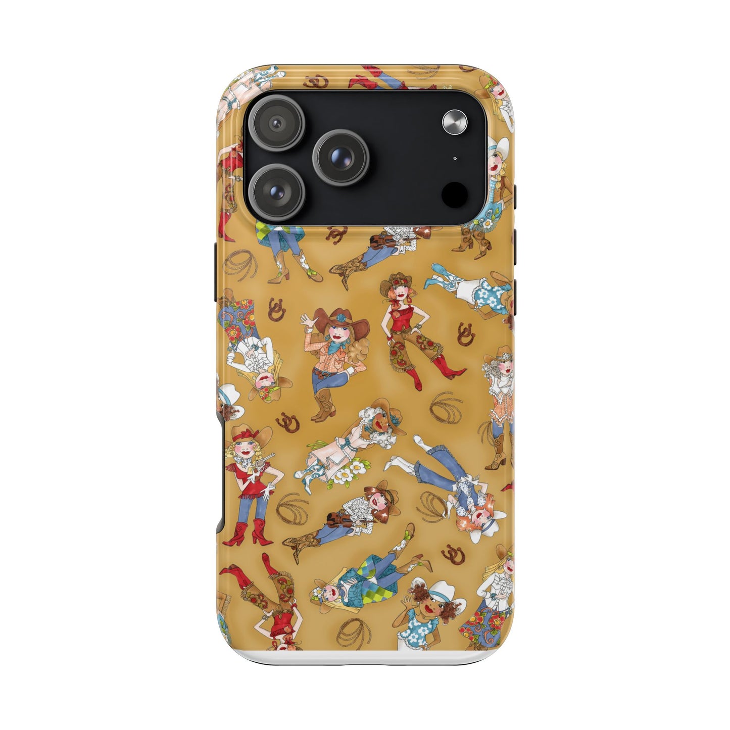 Tossed Cowgirls Tan Phone Case