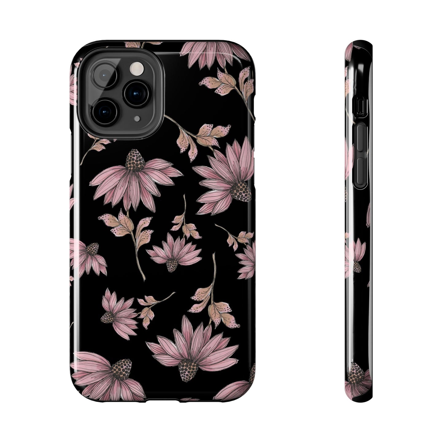 Wild Cone Flowers Black Phone Case