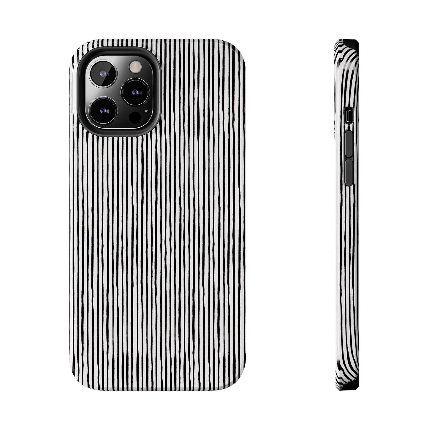 Quirky Pin Stripe White / Black Phone Case