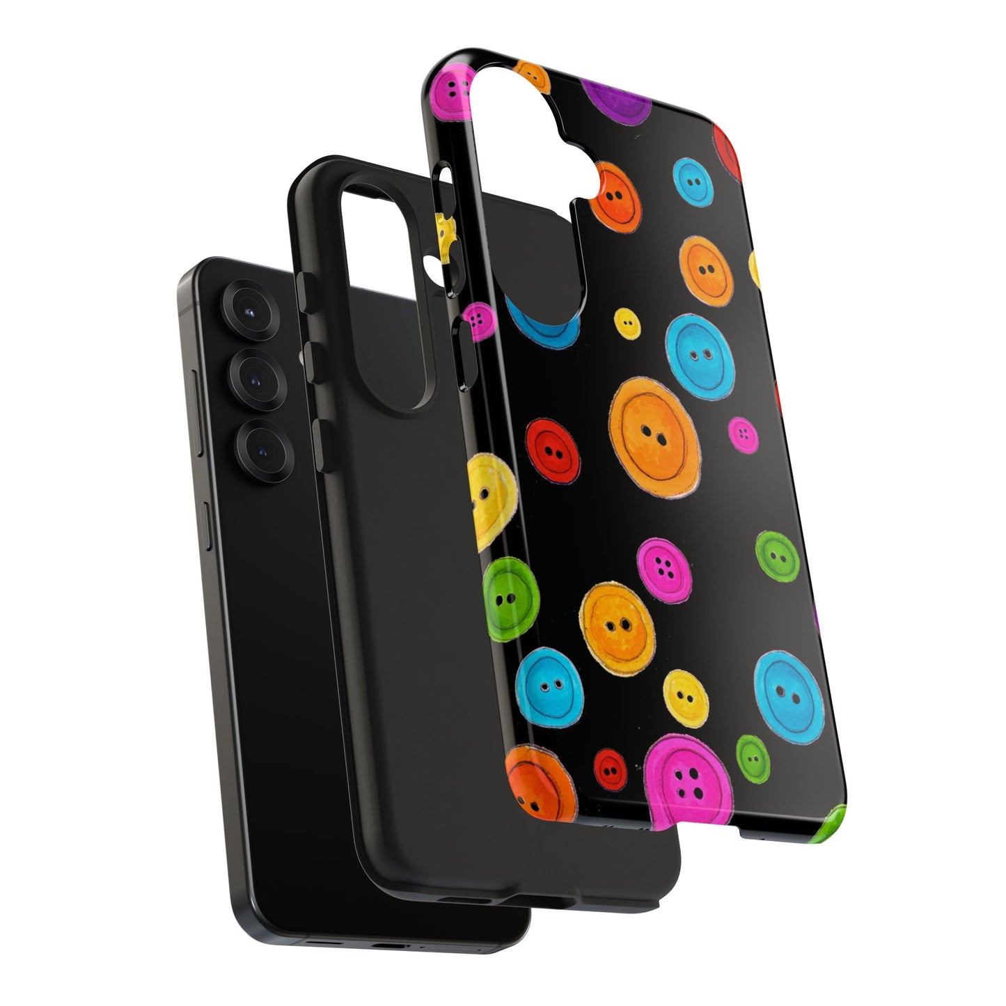 Button Dots Black Phone Case