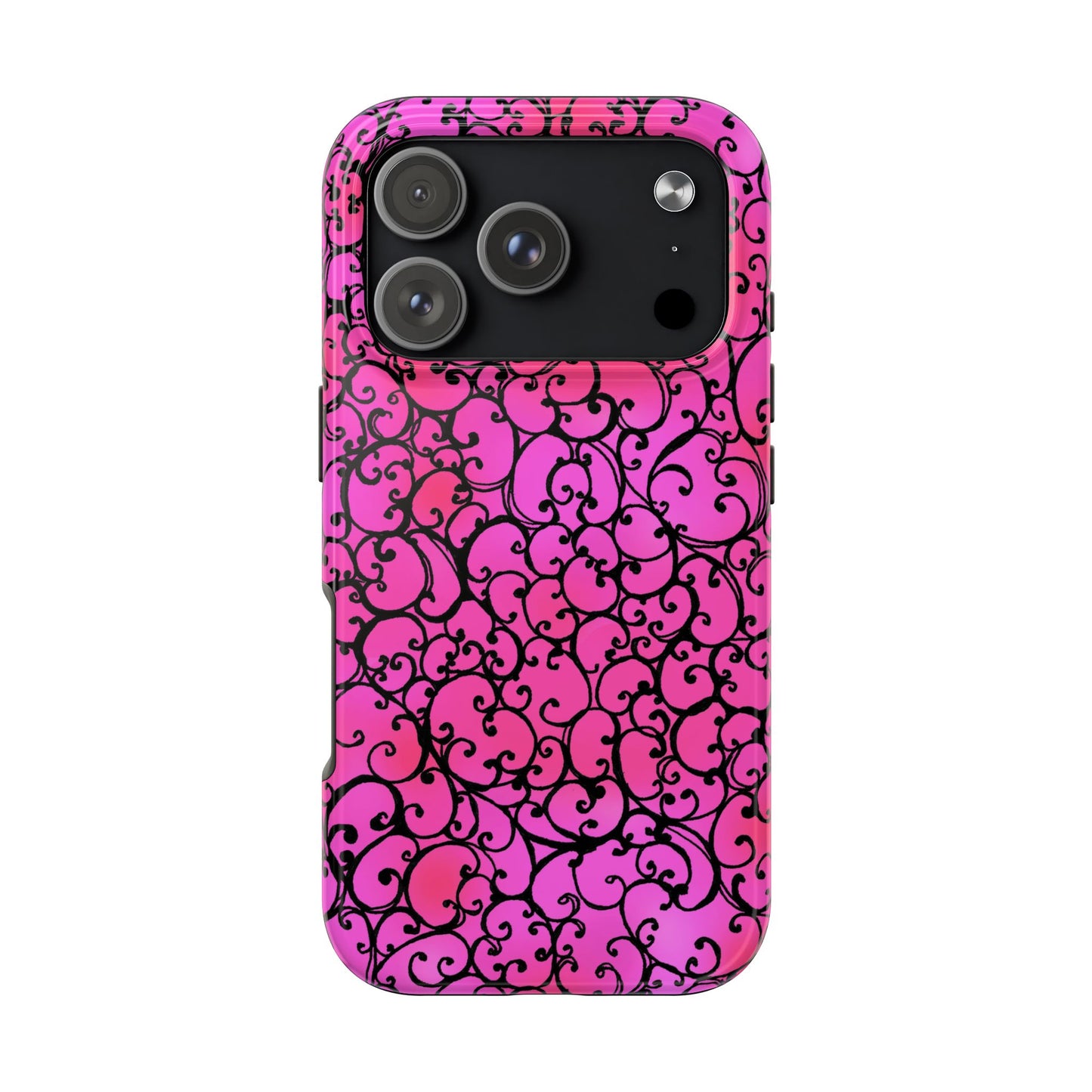 Scrollie Cerise / Black Phone Case
