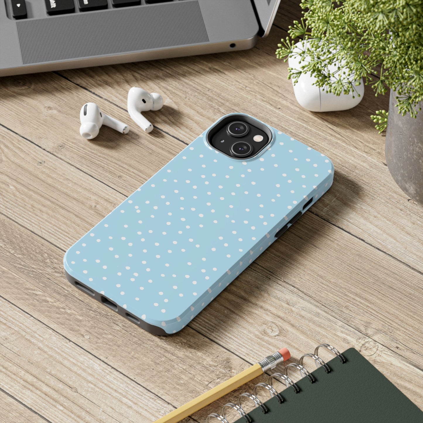 Dinky Dots Aqua / White Phone Case