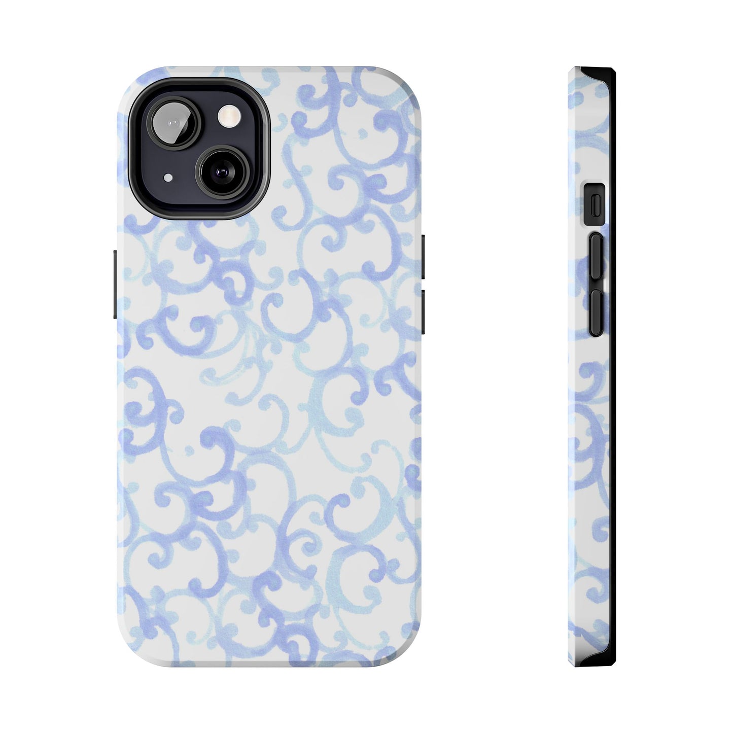Scrollie White / Blue Phone Case