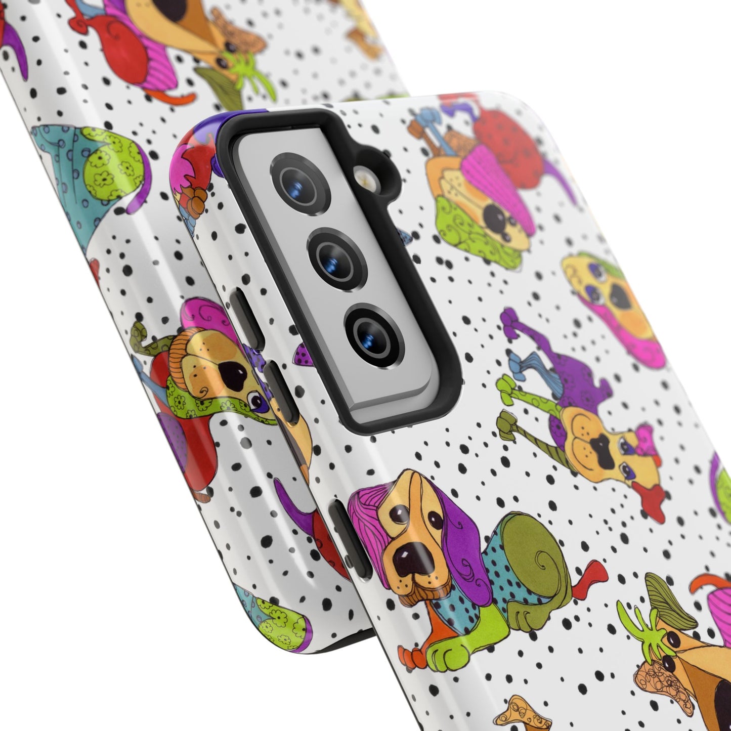 Tossed Happy Dogs White Phone Case