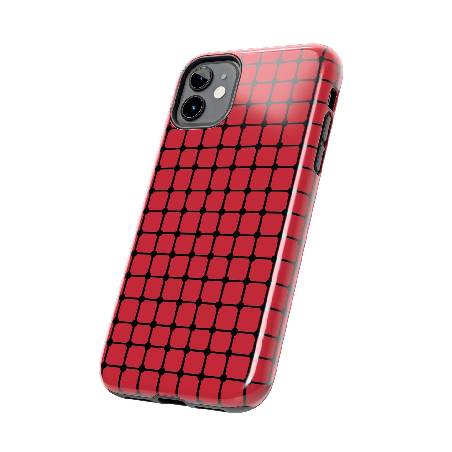 Dot Grid Red / Black Phone Case
