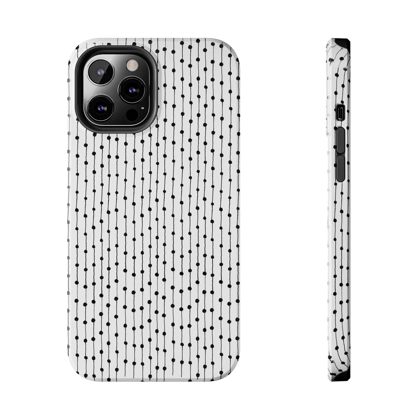 Pin Stripe White / Black Phone Case