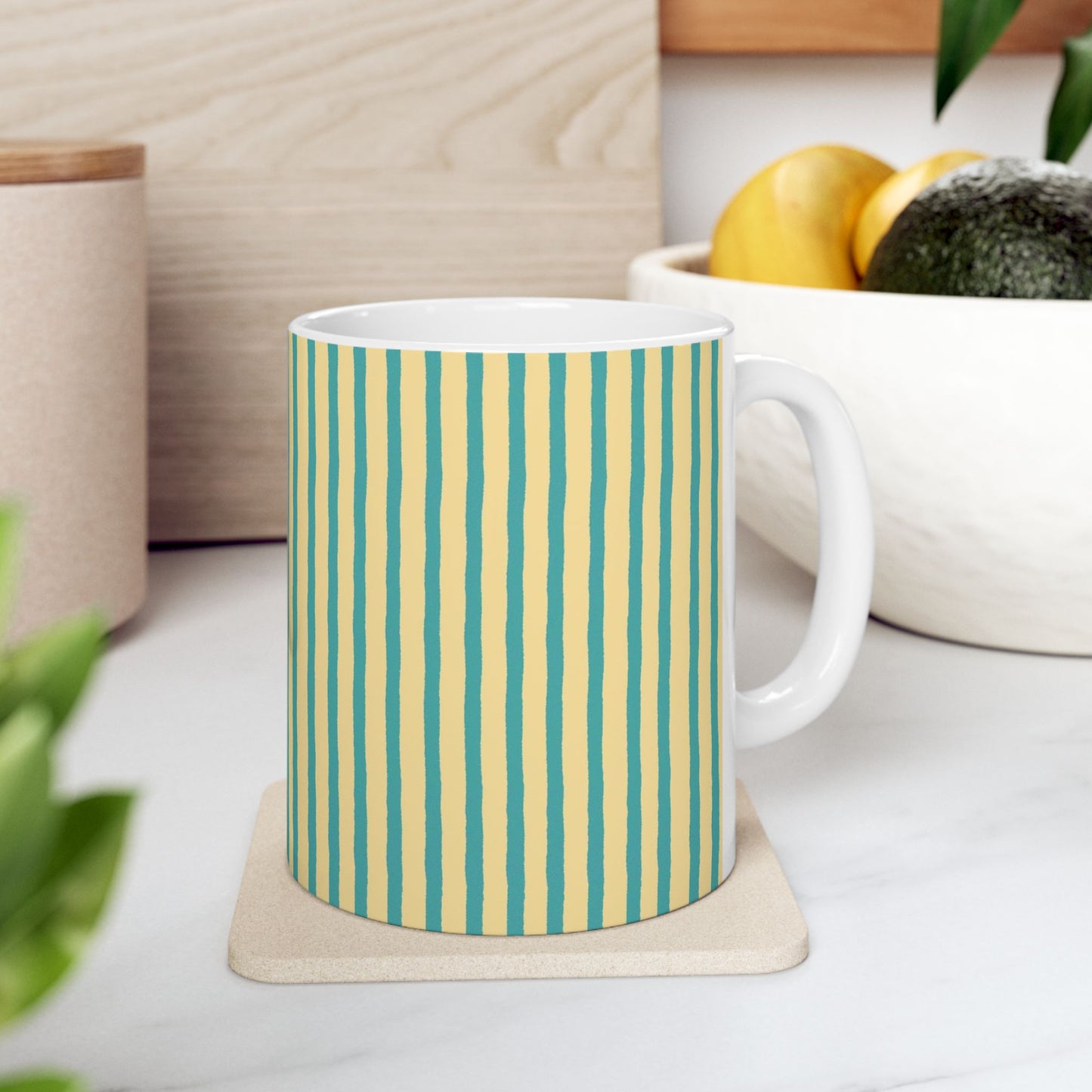 Stripe Yellow / Turquoise Cup