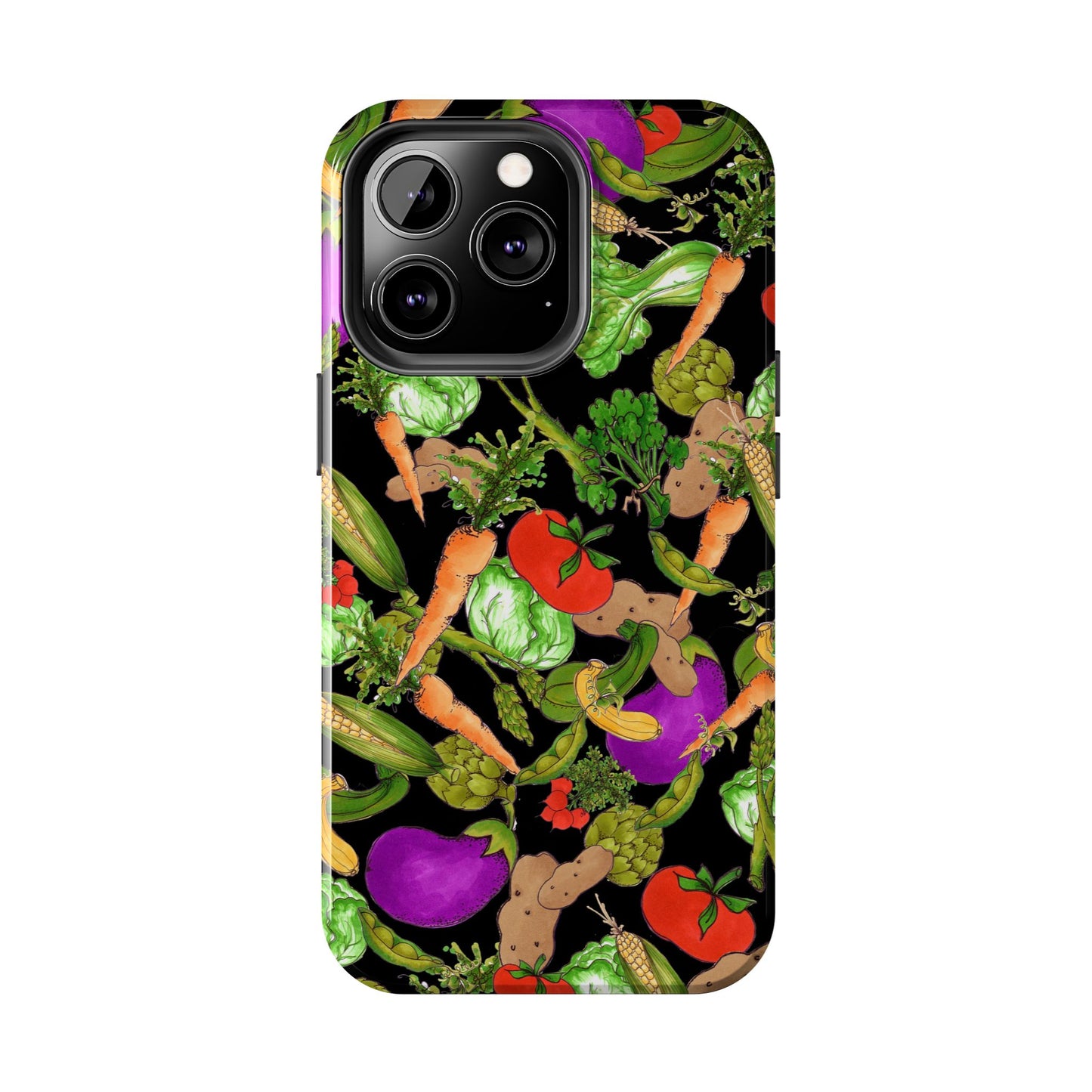 Veggie Jungle Black Phone Case