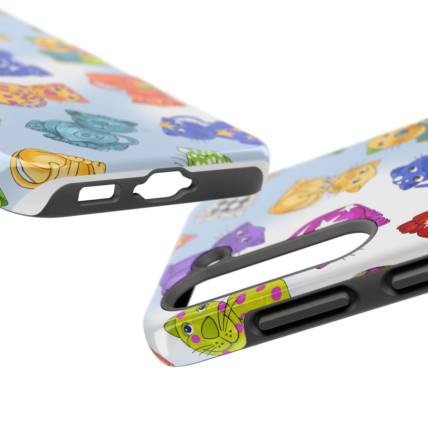 Tossed Happy Cats Blue Sky Phone Case