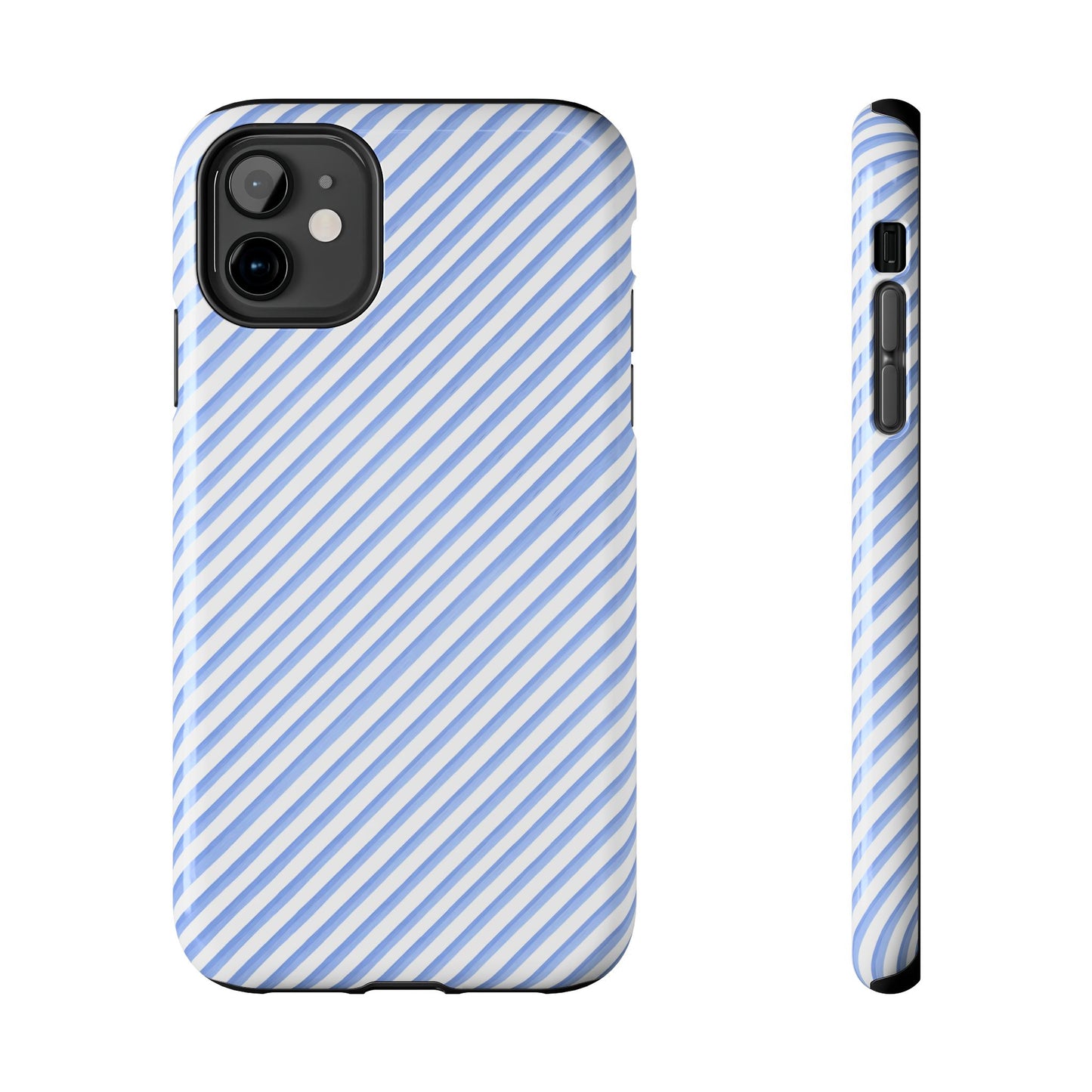 Bias Stripe Blue / White Phone Case