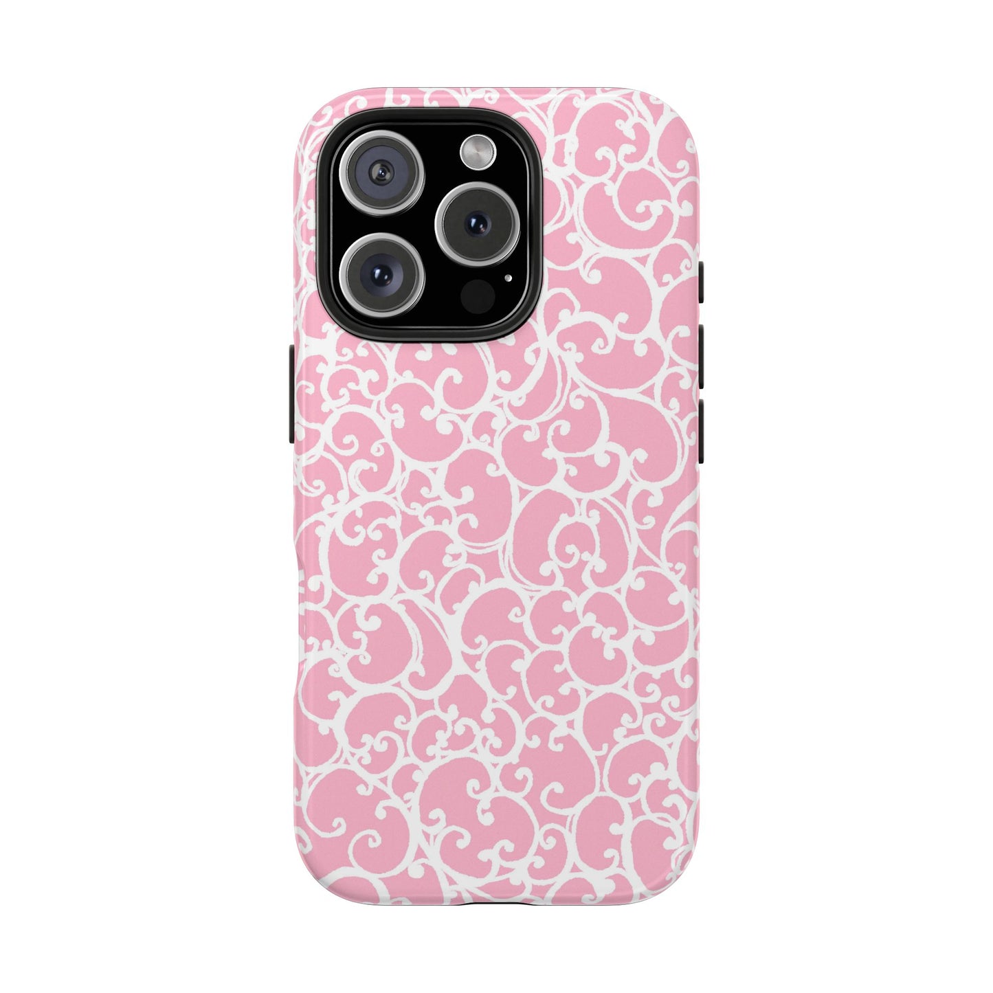 Scrollie Pink / White Phone Case